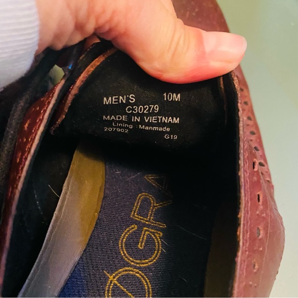 Cole Haan Leather ZeroGrand Oxford Wing Tip Burgundy Leather - Picture 7 of 9